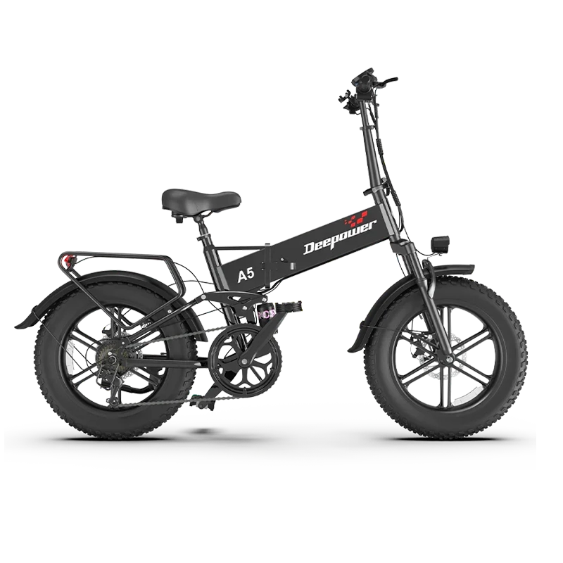 Deepower A5 foldable fat tire electric bike with rear rack