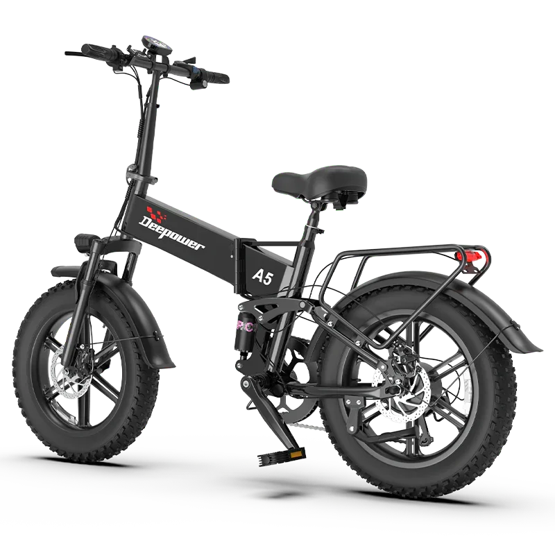 Deepower A5 folding fat tire adult electric bike rear view